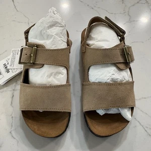 Zara boys Tan Suede Buckle Sandals 1 NWT - Picture 1 of 4