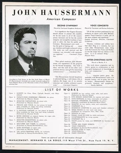 John Haussermann 1944 composición fotográfica reseñas y lista de obras anuncio impreso vintage - Imagen 1 de 7