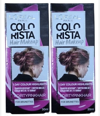 2 X L'Oréal Colorista Hair Makeup Dirty Pink 30mL Colour for Brunettes - Loreal  - image 1 of 3