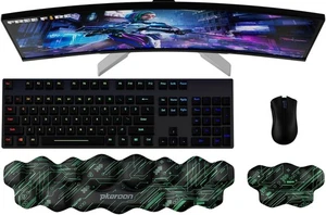 Ergonomic Memory Foam Wrist Rest Set for Keyboard & Mouse, Non-Slip Base Green - Picture 1 of 7