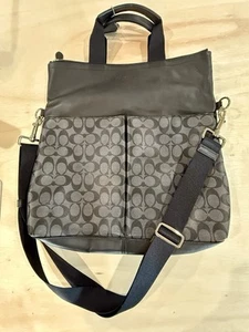 Coach Foldover Charles Signature Tote Bag Grau und Schwarz - Bild 1 von 7