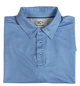 Camisa Polo Johnston & Murphy XC 4 Performance Para Hombre Talla XL Azul Geométrica - Imagen 1 de 9