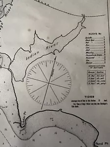 Carta náutica Milford Conn. Wepawage & Indian Rivers Charles Isl 1901 Eldridge - Imagen 1 de 5