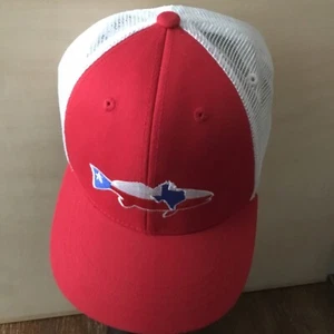 RepYourWater Texas Trucker Baseball Hat-Cap Men One Size RED WHITE Mesh Snapback - Picture 1 of 4