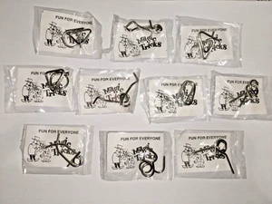 Set 10 Metal Wire Mini Puzzles Pack Size 6x4 cm At Least 8 Are Different - Picture 1 of 4