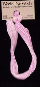Weeks Dye Works Hand Dyed Floss 1138 Sophie's Pink 5 yd Cross Stitch Needlepoint - Picture 1 of 2