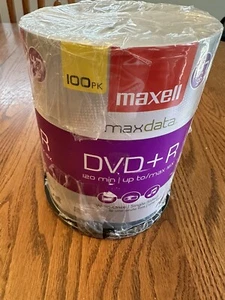 Maxell DVD+R Discs 4.7GB 16x Spindle Silver 100/Pack 639016 New - Picture 1 of 9
