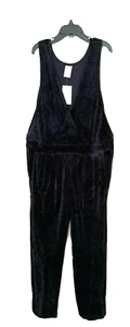 NWT Tea Collection Girls 14 Black Velour Holiday Party Relaxed Overall Jumpsuit - Picture 1 of 7