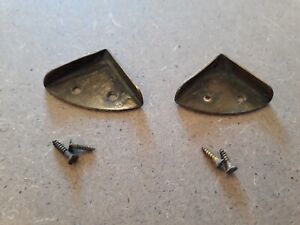 Antique Vintage Patina Brass Corners For Glass Top 1.5" - Set of 2 w/ screws