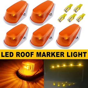 5Pcs For FORD F150 F250 F350 1973-1997 Roof Top Cab Lights Amber Marker Lights - Picture 1 of 13