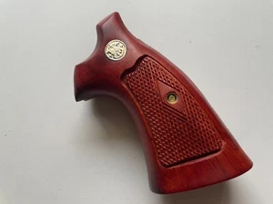 Empuñaduras hechas a mano para revólver de madera dura a cuadros S&W, K/L - Imagen 1 de 7
