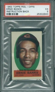 1963 Topps Peel Off  Inst Bk Ernie Banks PSA 5 (2943) - Picture 1 of 2