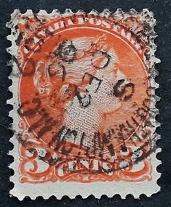 1896 Canada 3c orange QV stamp Southhampton M.C. No 2 ambulante cancel - Bild 1 von 2