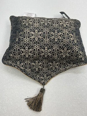 Waterford Vaughn Decor Pillow 12” X 18” Navy/Gold New - Image 1 of 4