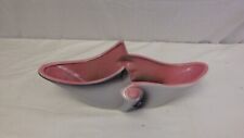 VTG Mid Century Hull Pottery 71 Console Planter Centerpiece Gray & Pink