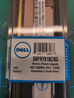 Dell 8GB PC3-12800 DDR3-1600MHz ECC 2Rx4 Memory SNPRYK18C/8G D - Image 1 of 3