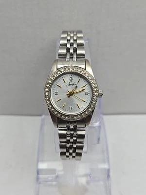 Womens Precision By Gruen Presidental Diamond Cherish Silver Watch New Battery - Image 1 of 4