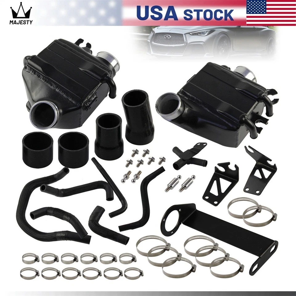 Intercoolers aire-agua de rendimiento para Infiniti Q50/Q60 V6 3.0T 2016+ negros Foto 1 de 4