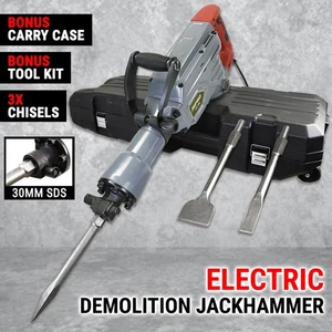 Electric Jackhammer W/ 3 Chisels Demolition Jack Hammer Drills Concrete Breaker - Picture 1 of 11
