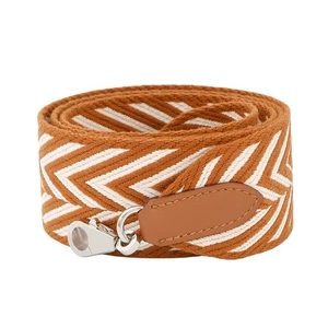 HERMES Bandouliere Sangle Zigzak Size 2"x4.5" Canvas/Swift Leather Ecru/Gold - Picture 1 of 7