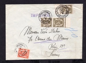 Belgium 1937 cover with stamps Mi#415-416 from the City of Brussels to Paris - Picture 1 of 2