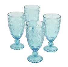 The Pioneer Woman Amelia 4-Piece Glass 14.7-Ounce Goblet Set, Teal