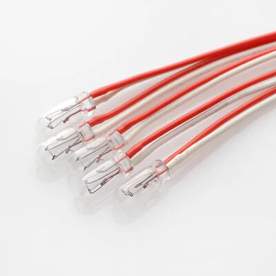 PAP AUDIO PARTS 5 x 8V 60mA / bulb lamp / miniature lamp bulb / T1 1⁄4 1/4 T1.25 / 4 mm + cable