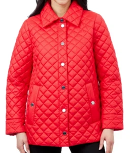 NEW Anne Klein Womens Jacket Red Quilted Midweight Jacket - Size Medium - Picture 1 of 4