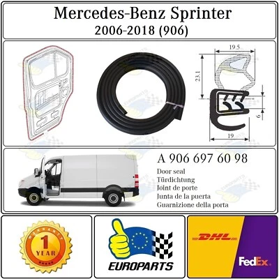 Mercedes-Benz Sprinter 906 2006+ Door Seal Gasket (L or R) A906 697 60 98 - Image 1 of 4