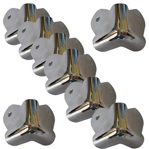 *CHROME METAL* Corner Speaker Cabinet Box / Guitar Amp Amplifier Protectors x 8 - Picture 1 of 6