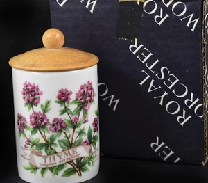MIB Royal Worcester Herbs Fine Porcelain Spice Jar ~ Thyme - Bild 1 von 4