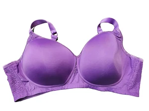 Comfort Choice Women's Purple Plus Size Back-Smoothing Wireless T-Shirt Bra 40 D - Picture 1 of 6