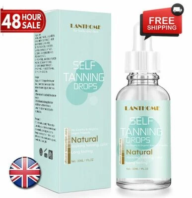 LANTHOME FAKE TAN | No Streaks Magic Self Tanning Drops for Moisturiser Face Body Glow 🔥