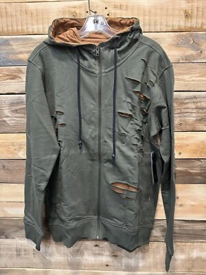 Suéter Jordan Craig de algodón con capucha y cremallera para hombre (M, oliva) (6415) D3 (A478T) Foto 1 de 3