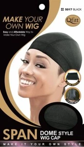 (3 Pack) Qfitt - Span Dome Style Wig Cap #5017 Black Regular Size Cap - Picture 1 of 1