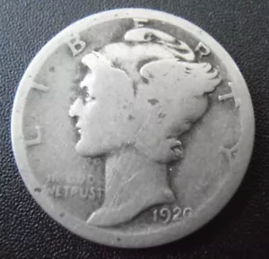1920 P Mercury Silver Dime, Low Mintage, (20PAC2) - Picture 1 of 4