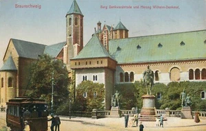 Postcard Germany Brunswick Herzog Wilhelm Statue Divided C. 1910 - Picture 1 of 2
