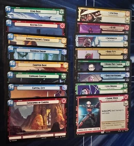 Star Wars Unlimited Spark of Rebellion Set of 8 Common Leader & 8 Base Cards - Picture 1 of 5