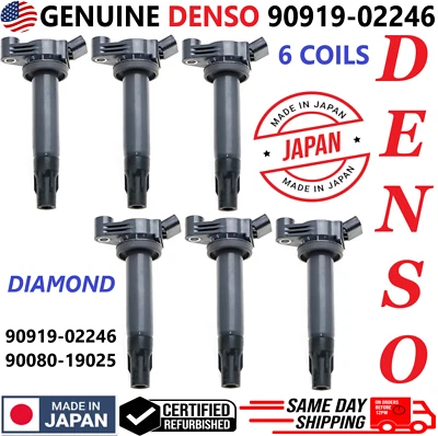 Bobinas de encendido DENSO x6 originales para Toyota y Lexus 2004-2010 3,3 L V6 90919-02246 Foto 1 de 4