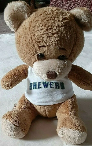 Milwaukee Brewers Bobblebear Bear Soft Plush Animal Bobble Head Shirt 8" Tall Cover