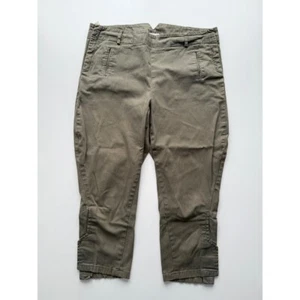 SIBEL SARAL High Rise Cropped Pants Womens 35x22 Green Side Zip Trouser - Picture 1 of 14