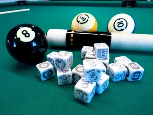 BILLIARD BONES™ – FREE SHIPPING Billiards Dice Game accessory for pool cue case - Picture 1 of 10