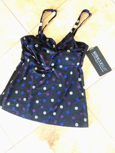 NWT SIZE 36DD MIRACLESUIT TANKINI  RET$140.00 BLU,BLK,PURP DOT FULL UNDERWIRE - Picture 1 of 8