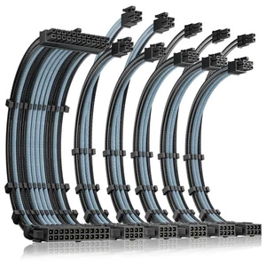 Antec Power Supply Sleeved Cable, PSU Extension Cable Kit / 1x24pin ATX / 2x8pin - Picture 1 of 7