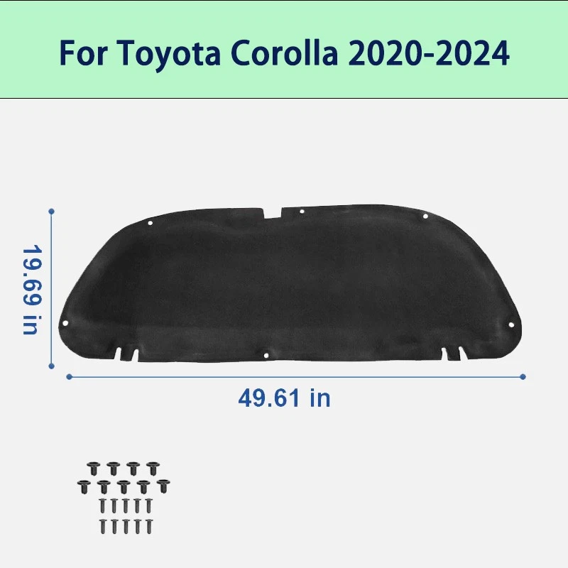 Cubierta del motor capó almohadilla de aislamiento protector térmico para Toyota Corolla 2020 2021-2024 Foto 1 de 4