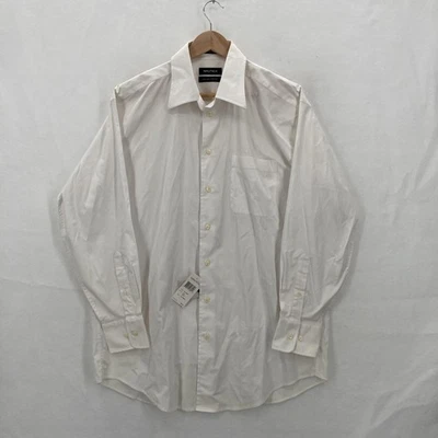 Nautica Shirt Mens 16 32/33 White Stretch Long Sleeve Button Front Nautical VTG - Image 1 of 4