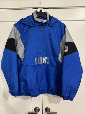 New W Bag Retro Detroit Lions Starter Pullover Jacket Cosat 2XL Throwback Logo - Image 1 of 4