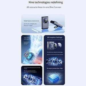 AI Portable Rechargeable Waist Fan with LED Display and 100 Speeds for Outdoors - Afbeelding 1 van 3