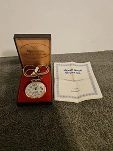 Vintage Majestime Mechanical Wind-up Gold Tone Railroad Pocket Watch Working - Picture 1 of 9