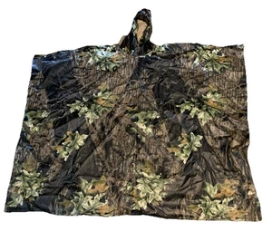 Cedar Key Camo Hunting Rain Poncho Jacket Adult Sz 2XL-3XL Mossy Oak Rubber Hood - Picture 1 of 5